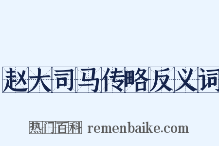 赵大司马传略反义词是什么意思的图片